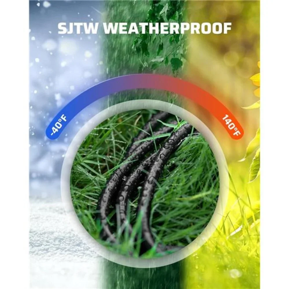 Extension Cord 3ft, 14/3 SJTW Weatherproof Power Cable for Indoor Outdoor Use